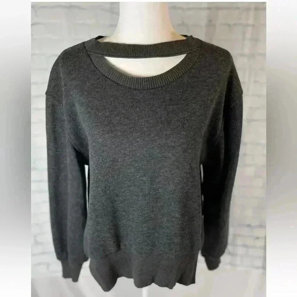 New Zara Dark Gray Knit Sweater Pullover Easy Fit Woman’s Size S‎ NWOT jumper